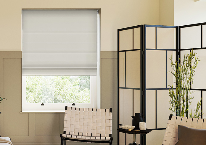 Akoya Faux Silk, Lustre Flint - Motorised Roman Blind - Image 3